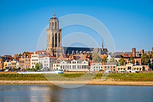 River IJssel and the Dutch Hanze city of Deventer Netherlands