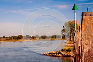 River IJssel near Wijhe in Overijssel, the Netherlands.