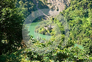 River and indian temple in the forest