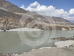 River indus  and dry mountains