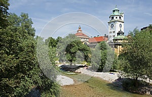 At the river Isar in Munich in Bavaria photo