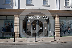The River Island shop front in Cheltenham, Gloucestershire, United Kingdom