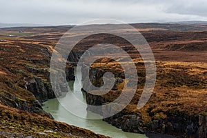 River Jokulsa A Bru in Iceland with Bridge in Background