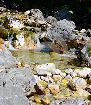 SoÃÂa river just after emerging from a spring