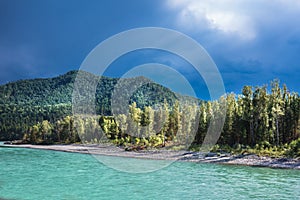 The River Katun. River landscape of the Altai