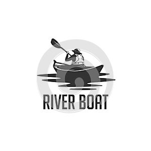 River kayak silhouette logo