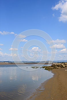 River Kent estuary and Arnside Viaduct, Cumbria