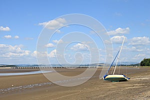 River Kent estuary and Arnside Viaduct, Cumbria