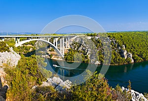 River Krka and bridge in Croatia