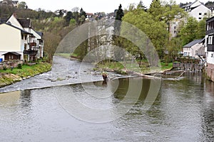 river Kyll with town Kyllburg photo