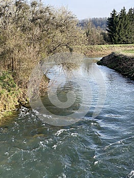 River La Chiers close to Torgny, Gaume,