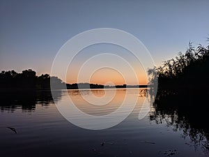 River ladscape evening sunset