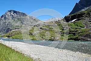 River and lake at Trollstigen, No