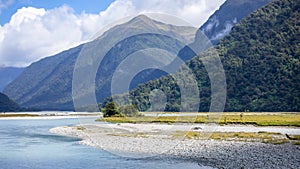 river landscape scenery in south New Zealand