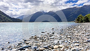 river landscape scenery in south New Zealand