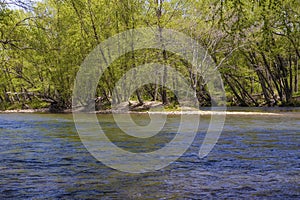 River landscape view in the Great Smoky Mountain, North Carolina