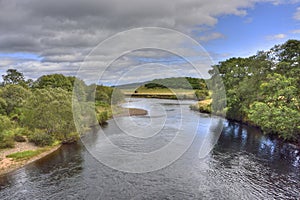 River Landscape View in the  Scottish Highlands