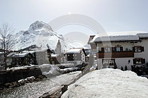 River in Lech am Arlberg in Winter