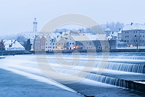 River Lech at Landsberg in the Winter