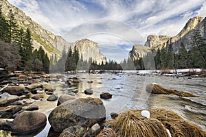 River level view on Yosemite Valley