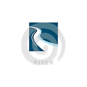 River logo vector icon illustration design