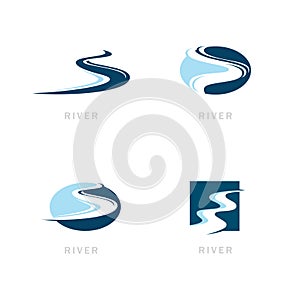 River logo vector icon illustration design