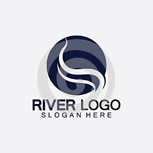 River Logo vector icon illustration design template