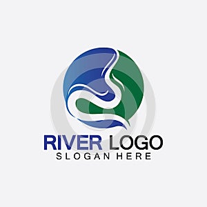 River Logo vector icon illustration design template