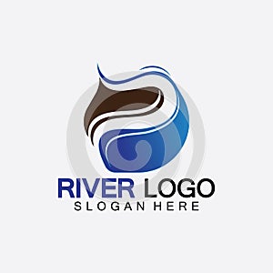 River Logo vector icon illustration design template