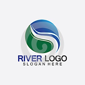 River Logo vector icon illustration design template