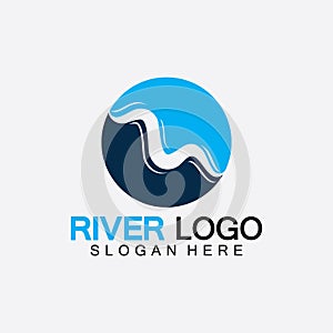 River Logo vector icon illustration design template