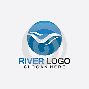 River Logo vector icon illustration design template