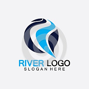 River Logo vector icon illustration design template