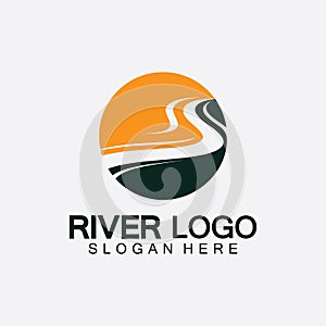 River Logo vector icon illustration design template