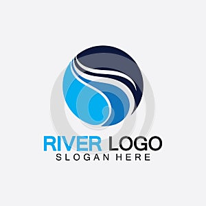 River Logo vector icon illustration design template