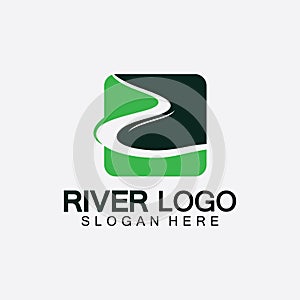 River Logo vector icon illustration design template