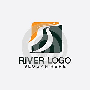 River Logo vector icon illustration design template