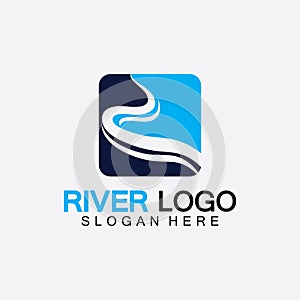 River Logo vector icon illustration design template