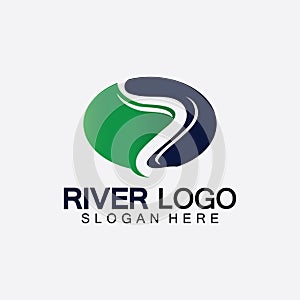 River Logo vector icon illustration design template