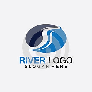 River Logo vector icon illustration design template