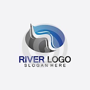 River Logo vector icon illustration design template