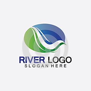 River Logo vector icon illustration design template