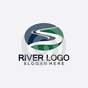 River Logo vector icon illustration design template