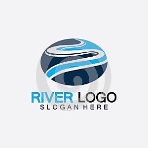 River Logo vector icon illustration design template