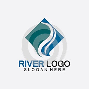 River Logo vector icon illustration design template