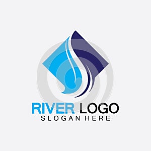 River Logo vector icon illustration design template