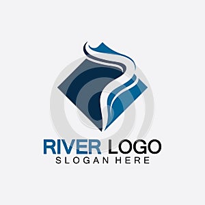 River Logo vector icon illustration design template