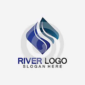 River Logo vector icon illustration design template