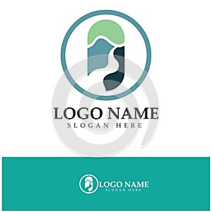 River Logo vector icon illustration design template