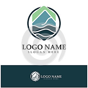 River Logo vector icon illustration design template